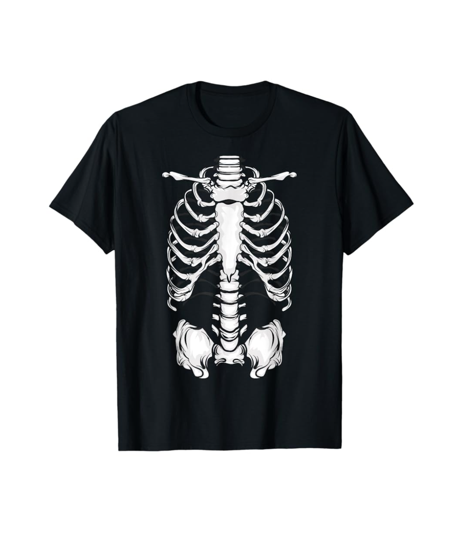 Men and Women - Skeleton Rib Cage Costume T-Shirt, 2XL