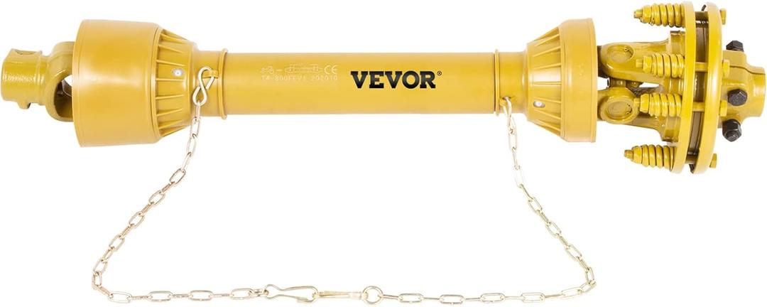 VEVOR PTO Shaft, 1-3/8" PTO Drive Shaft, 6 Spline Both Ends PTO Driveline Shaft, Series 4 Tractor PTO Shaft, 31.5"-41" Brush Hog PTO Shaft, Yellow PTO Shaft w/Slip Clutch for Bush Hog/Finish Mower
