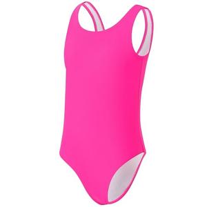 KIRACELLE Girls One Piece Swimsuit Solid Color Cute Bathing Suit, Swim Team Racing Competition Swimsuit, Girls Athletic Competitive Swimwear Quick Dry for Beach Hot Pink 3-4T