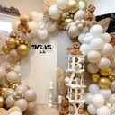 3 x Archloon White Sand Gold Balloons Garland Arch Kit,192PCS White Nude Balloons with Metallic Chrome Gold Latex Balloons for Birthday Decorations