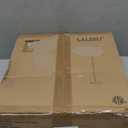 LALISU Bedroom Floor Lamp Farmhouse Floor Lamps for Living Room Mid-Century Pole Lamp Linen Lamp Shade, Standing Tall Lamps for Bedrooms and Office (White)