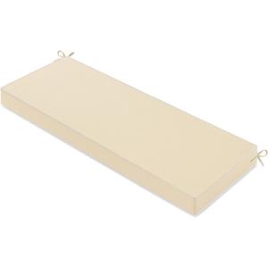 MIULEE Beige Outdoor Bench Cushion 45x18x3 Inch Waterproof 3-Year Color Fastness Patio Furniture Cushions for Porch Swing, Garden Bench Sofa Couch with Adjustable Ties No Slip Design