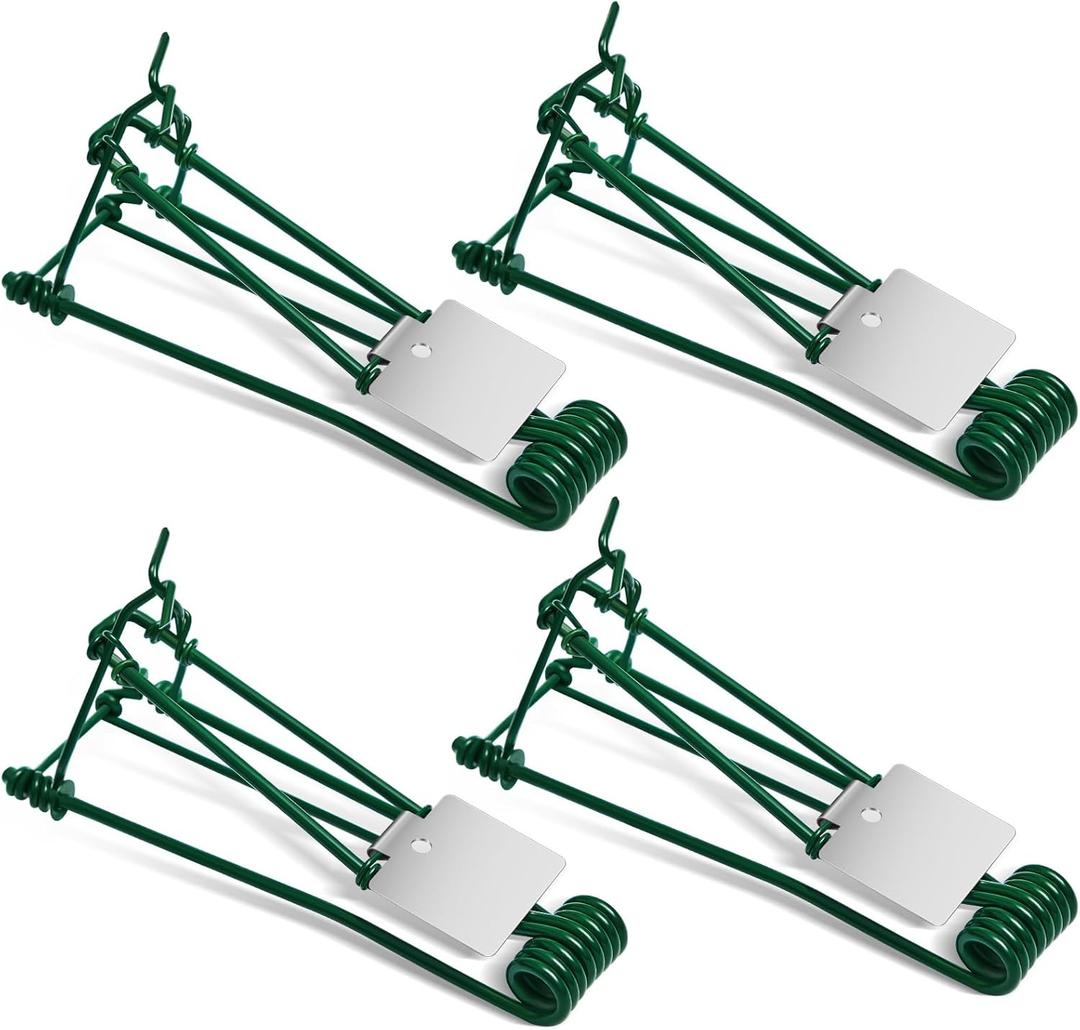 Qualirey 4 Pcs Outdoor Gopher Trap Easy Set Mole Trap Weather Resistant Gopher Killer Vole Killer for Lawn Garden Farm (Green)