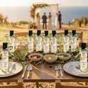 Suclain 24 Set 5 oz Homemade Olive Oil Bottles with Tags Leaf Decorations Glass Bottles with Leak Proof Screw Cap Funnel Clear Bottle for Greek Olive Oil Wedding Baby Shower Party Favors