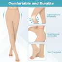 KTINNEAD 20-30 mmHg Compression Pantyhose for Women, Open Toe Medical Compression Stockings, Waist High Opaque Compression Tights for Edema, Varicose Veins, Swelling, Pregnant, Teacher, Doctor