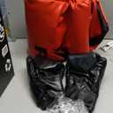 4FT Hanging Punching Bag for Adults, Super PU Leather Boxing Training Equipment Heavy Bag with 12OZ MMA Gloves, Unfilled Kicking Bag Boxing Set for Training Karate Kickboxing Muay Thai (Red)