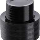 BESTSTAR 200PCS Black Plastic Plates Set, 100 10.25 inch Dinner Plates and 100 7.5 inch Dessert Plates, Premium Disposable Plates for Party, Wedding,Halloween