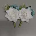 Boutonniere Brooch Flower Bridegroom Groom Men's Boutineer with Pin for Wedding, Prom, Homecoming (white)