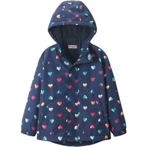 WELAKEN Fleece lined Jackets with Water-Resistance Frabic for Kid's & Toddler II Girl's Rain Jacket & coats (6-7 Years, Heart)