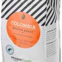 Amazon Fresh Colombia Whole Bean Coffee, Medium Roast, 12 Ounce (EXP 11/04/26)