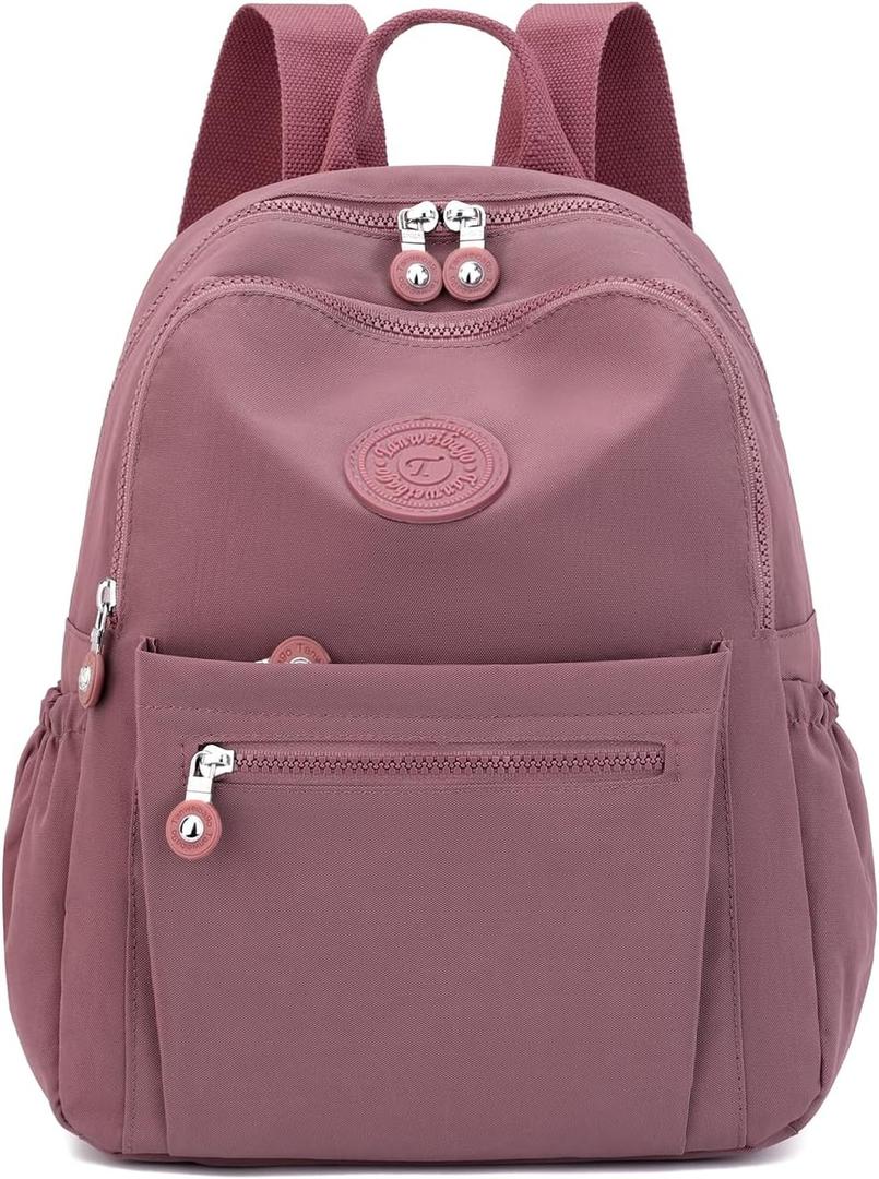 Mini Nylon Women Backpacks,11L Small Ladies backpacks Casual Lightweight Women Shopping Travel Daypack (Carmine)