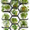 Outdoor Plant Stand Plant Shelf, 5-Tier Large Heavy Duty Metal Plant Stand for Multiple Flower Planter Holder, Waterproof Plant Rack for Living Room,Balcony,Garden,Patio,Black (Black)