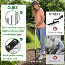 Iron Weeding Rake with Long Handle 2.0, Upgraded 8 Teeths Garden Weed Puller Tool Heavy Duty Gardening Tool for Lawn, Flower Beds & Soil Aeration