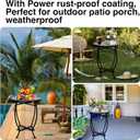 Fashion&cool Small Outdoor Side Table, 14" Round Patio Side Table, Weather Resistant Metal Desk End Table Side Table for Patio Yard Porch Balcony Garden Bedside, Plant Stand for Indoor Outdoor