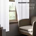 KGORGE White Kitchen Curtains 45 inch Length, Privacy Room Darkening Drapes Thermal Insulation Noise Reducing Curtains for Kids Room, Back Tab Rod Pocket, W34 x L45 inches, 2 Panels