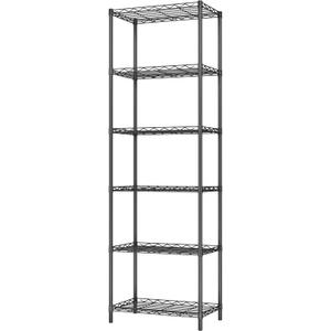 HOMEFORT 6-Tier Storage Shelves, Heavy Duty Metal Storage Rack, Wire Shelving Unit Organizer Rack for for Pantry Closet Kitchen Laundry (21”Wx11.4”Dx67”H,Black)