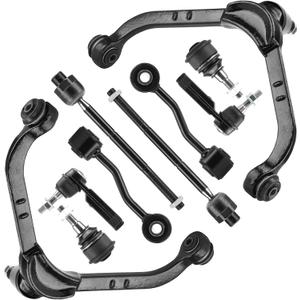 Front Upper Control Arms w/Ball Joints Sway Bar End Links Tie Rod Ends Suspension Kit Replacement for 2002-2004 Jeep Liberty (10pc)