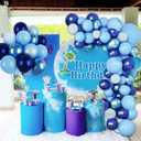 2 x 60Pcs St 12 Inch Dark Light Blue Balloons for Birthday Party Supplies, Latex Helium Arch Garland Kit, Boys Girls Themed Decorations, Baby Shower Favors (Blue)