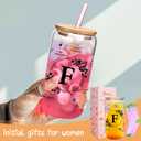 ANOTION Cute Cups - Ini-Tial Monogrammed Personalized Gift for Women, White Elephant Gag Christmas Birthday Inspirational Coffee Cup