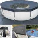 33 Ft Pool Cover, with Automatic Drain Round Pool Cover, One-Piece Quick Installation and Removal Above Ground Pool Cover, Preventing Waterlogging, UV Protected Solar Swimming Pool Cover (Black)