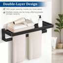 Matte Black Towel Rack 23.6-inch Towel Bar Double Towel Holder Stainless Steel Bathroom Hardware Accessories Set