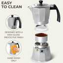 Cafe Du Chateau Moka Pot Espresso Maker - Makes 6 Espresso Cups - Stovetop Coffee Percolator with Clip Measuring Spoon - Ideal Cuban & Italian Coffee Maker