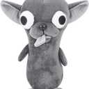 RichRabbit Funny Chihuahua Dog Plush ToyCute Soft Stuffed Animal with Big White Eyes & Tongue Out, Premium Fluffy Material, Ideal Gift for Kids & Adorable Bedroom Decor(10-in)