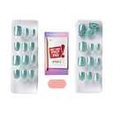 Kiss Impress No Glue Mani Press On Nails, ColorFX, 'Better Things', Green, Short Size, Squoval Shape, Includes 30 Nails, Prep Pad, Instructions Sheet, 1 Manicure Stick, 1 Mini File