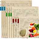 Reusable-Cotton-Mesh-Produce-shopping-Bags-Washable Eco Friendly Premium See Through Lightweight Net zero Bulk Bags for Veggie Fruit Vegetable Grocery Storage (9 Packs)