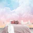 Cliouar-Wall Mural Wallpaper 3D Wallpaper Decorative Powder Cloud Bedroom Living Room Decor 103" x 69"(Not Peel and Stick)