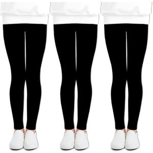 LUOUSE 3 Packs Girls Cute Stretch Athletic Leggings Little Kids Skinny Yoga Pants Ankle Length Size 12T - 13T