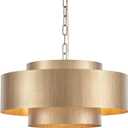20 Brushed Brass Modern Chandelier Classic 3 Round Metal Pendant Light Contemporary Adjustable Industrial Pendant Light for Dining Room Kitchen Island Living Room Bedroom, UL Listed