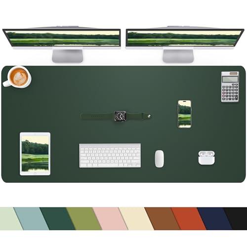 Desk mat Large, Leather Desk Pad Protector,Office Desk Mat,Mouse Pad, Non-Slip Desk Blotter, Laptop Desk Pad, Waterproof Desk Writing Pad for Office&Home (Dark Green, 48" x 24")