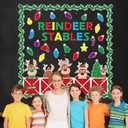 2 x Christmas Bulletin Board Decorations Christmas Reindeer Stables Classroom Door Decorations Winter Bulletin Board Decorations Reindeer Stables Cutouts Holiday Party Supplies