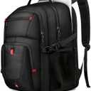 Large Travel Laptop Backpack for Men with LifetimeWarranty, Extra Large TSA Friendly Travel Backpacks for College High Airline Approved Business Work Bag Fits 17 Inch Computer, Black (17.3 Inch19"*13"*8")