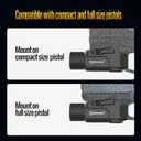 DEFENTAC 1800 Lumens Slidable Pistol Light with Quick Release, Rechargeable Tactical Flashlight with Strobe/Momentary for Guns with Pic-Rail (Not for Subcompact)