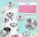Mini Play Pots and Pans Toys for Kids Kitchen Playset Pretend Cookware Utensils Play Set Play Cooking Toys Mini Stainless Steel Cooking Utensils Toys Kitchen Playset Accessories for Boys Girls