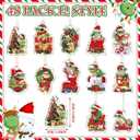 Soaoo 48 Pieces Acrylic Frog Christmas Ornament for Christmas Tree Frog Hanging Decorative Christmas Tree Ornaments for Xmas Tree Outdoor Indoor Hanging Party Holiday Decor