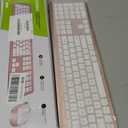 Wireless Keyboard and Mouse Combo, Full Size Slim Thin Cordless Keyboard Mouse with Numeric Keypad, Quiet Computer Keyboard Mice Set 2.4G Stable Connection Adjustable DPI (Rose Gold)