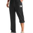 baleaf Men's Hiking Pants Water Resistant Convertible Cargo Capri Roll Up Capri UPF50+ Zipper Pockets Clothing Travel, Black, S