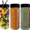 JARMING COLLECTIONS 16oz Glass Spice Shakers with Lids  Set of 3 Large Seasoning Containers with Shaker Tops for Kitchen, Pantry & Herb Storage (3 pack)