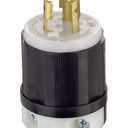 Leviton Locking Plug, 20 Amp, 125 Volt, Extra-Heavy Duty Industrial Grade, Black & White, 2311 (One Size)