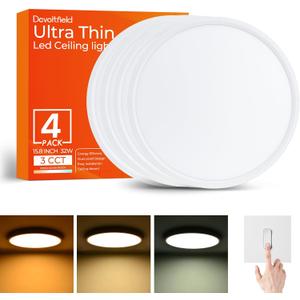 15.8 Inch White LED Flush Mount Ceiling Light Fixture (4 Pcs), 15.8inch-4Pack