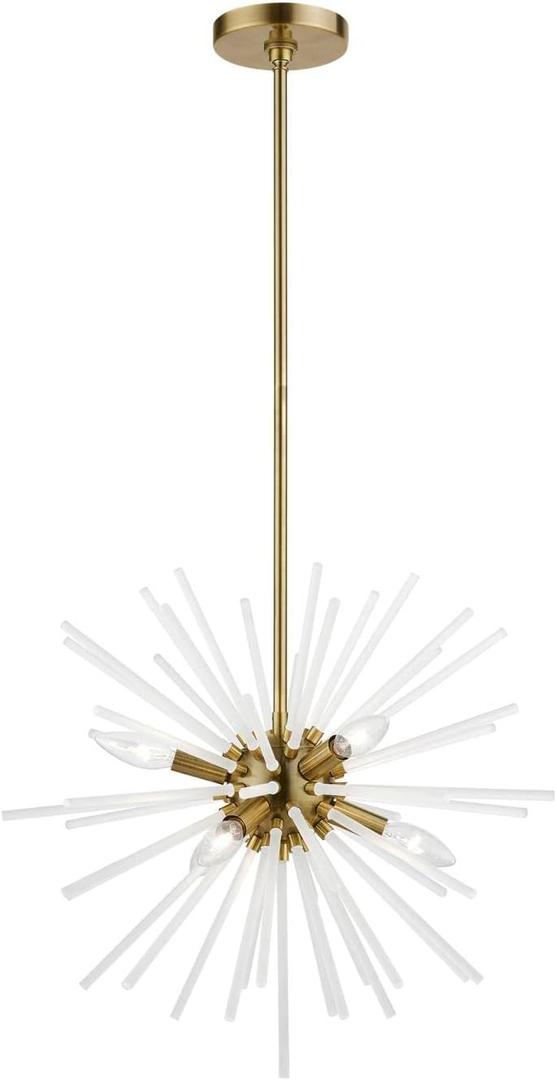 Livex Lighting, 48824-01, Uptown, Pendant Chandelier, Antique Brass