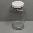 Folinstall 2 Gallon Large Glass Jar with Lid, Wide Mouth Storage Jars with Stainless Handle, Extra Big Glass Container with 2 Scale Mark for Storing Food, Kitchen Organization, 7400 ML/250 OZ