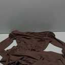 Women Off The Shoulder Long Sleeve Maxi Dress Ruched Bodycon Winter Formal Wedding Guest Dresses (Medium, Brown)