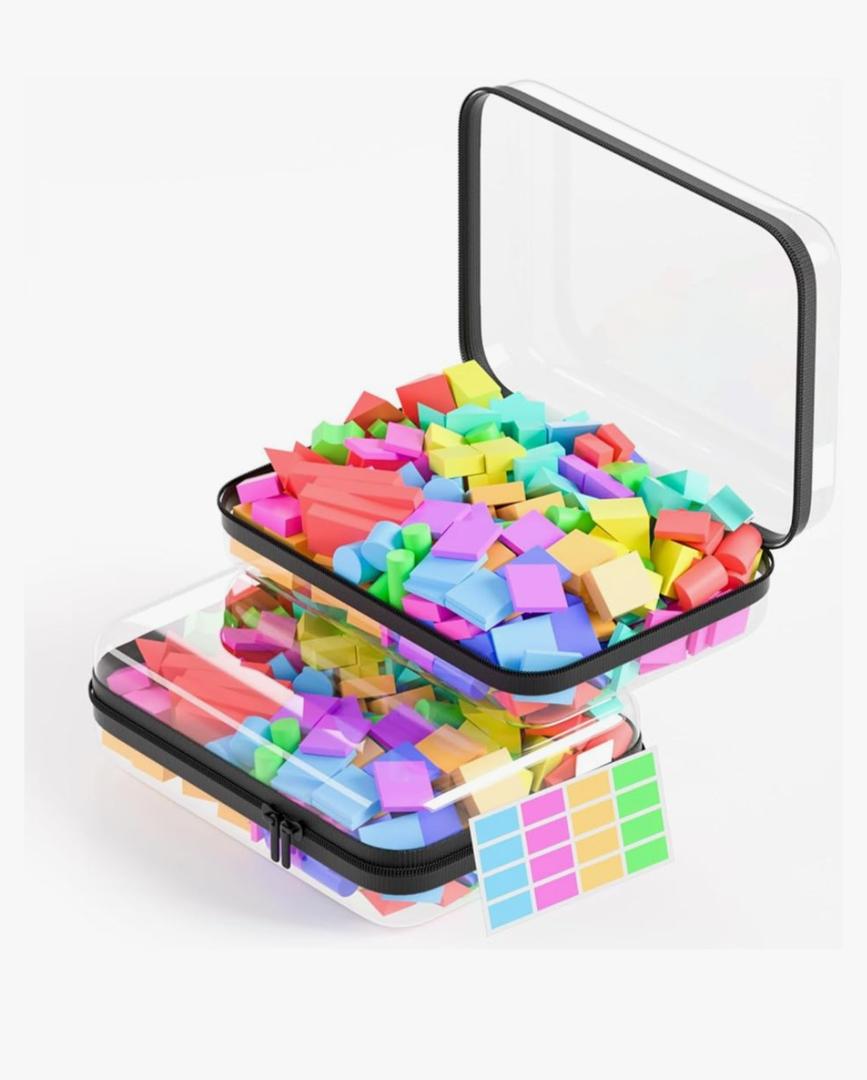 2Pcs Clear Hard Shell Zipper Case, BIiss Plastic Bins for Organizing, Clear Zipper Pouches Makeup Case & Lidded Durable and Waterproof Storage Bins 8.7 x 6.3 x 2.4 Inch