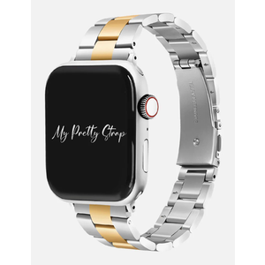 My Pretty Strap - Compatible Apple Watch Band Strap, Stainless Steel Fashion iWatch Replacement Strap- Easy Resizing, No Tool Needed, Fits Most Wrists- Series 1-11, SE and Ultra