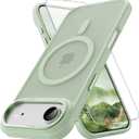 PinLiSheng Magnetic for iPhone Air Case [Metal Camera Frame&Buttons] [Mil-Grade Drop Protection] Shockproof Slim Translucent Matte Protective Phone Case, Matcha Green