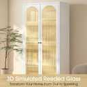 Coavas Reeded Glass Window Privacy Film, 3D Fluted Adhesive, 23.6"x78.7" | Frosted Decorative Window Film, UV Heat Blocking Anti-Glare, Day and Night Decals for Bathroom Bedroom Door, Umber